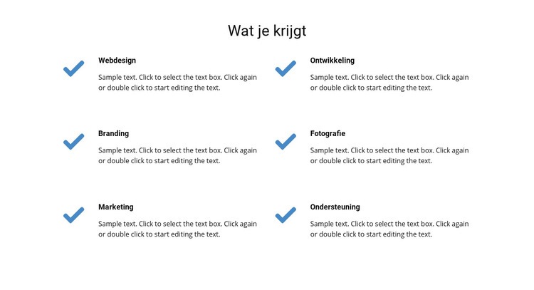 Wat je krijgt Website Builder-sjablonen