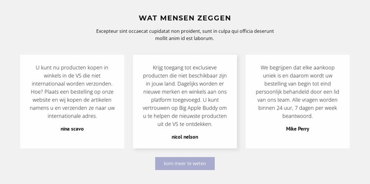 Drie tekstvakken met schaduw Website ontwerp