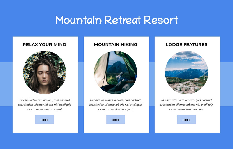 Mountain Retreat Resort One Page Template