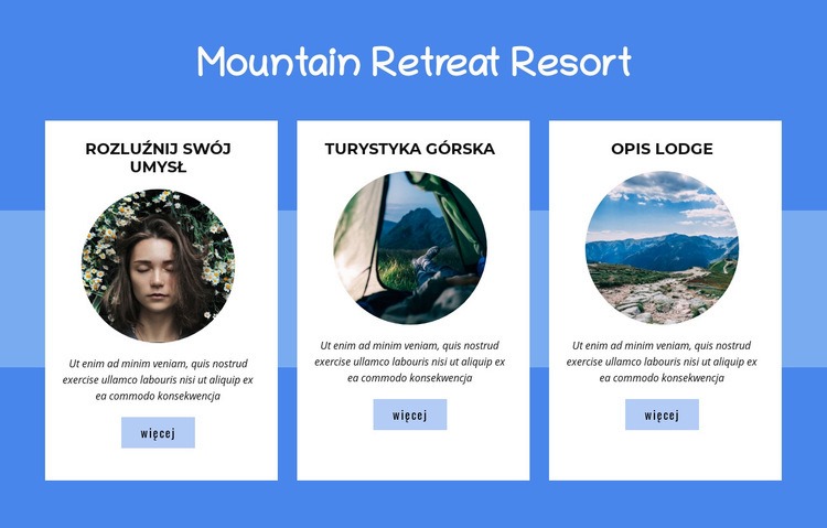 Ośrodek Mountain Retreat Szablony do tworzenia witryn internetowych