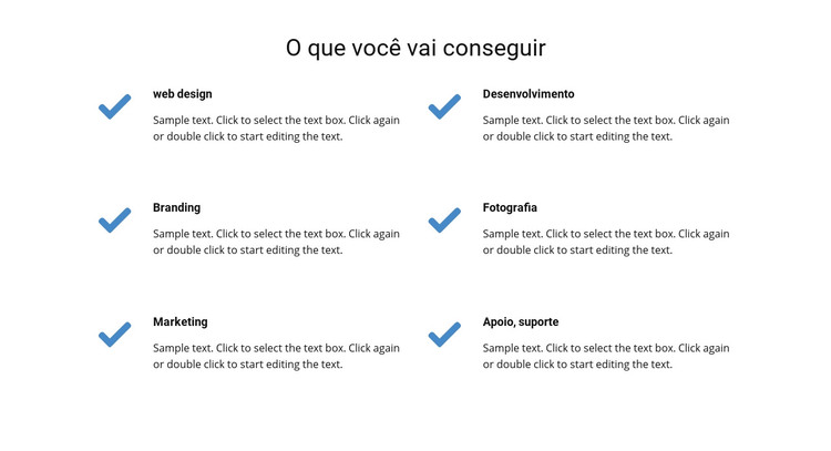 O que você vai conseguir Modelo HTML