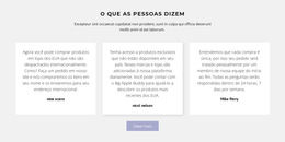 Fontes, Cores E Gráficos Personalizados Para Três Caixas De Texto Com Sombra