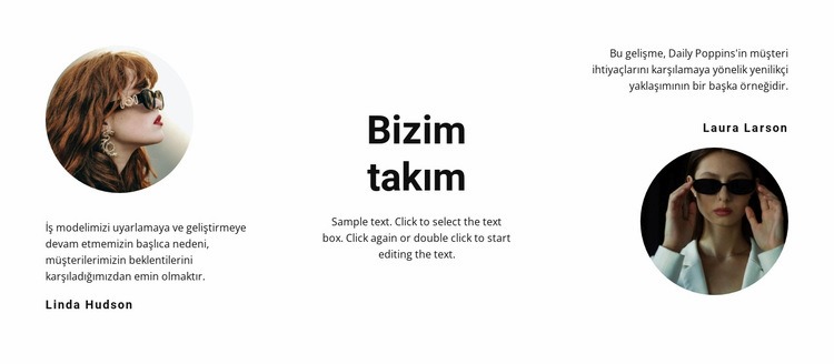 İki stilistten oluşan ekip Web Sitesi Mockup'ı