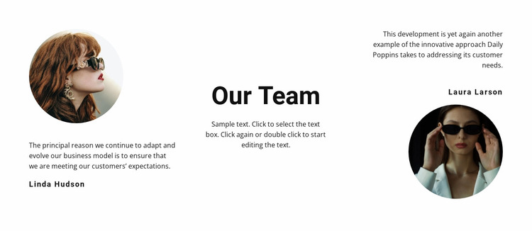 Team of two stylists Website Mockup