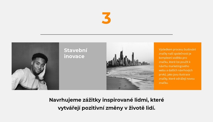 Čtyři sloupce s textem a fotografiemi Webový design