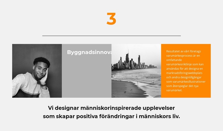 Fyra kolumner med text och foton CSS -mall