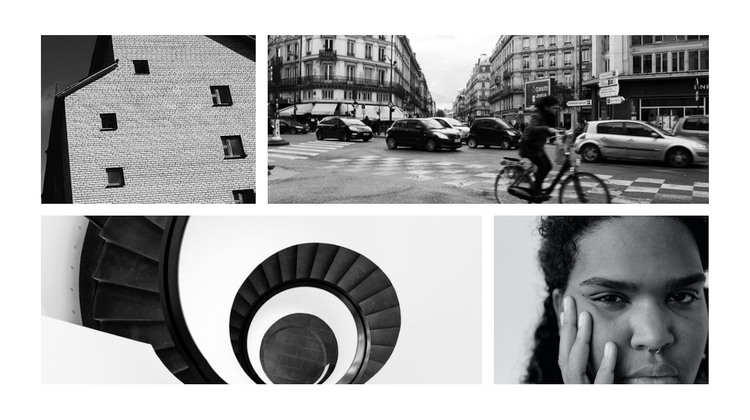 Gallery with photos of cities WordPress Theme