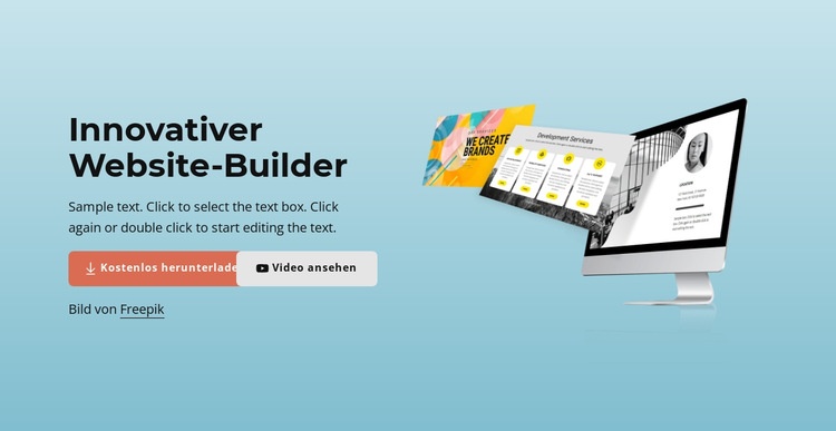 Innovativer Website-Builder Eine Seitenvorlage