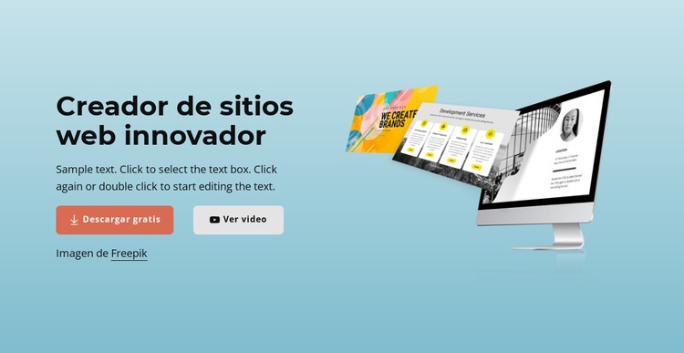 Creador de sitios web innovador Página de destino