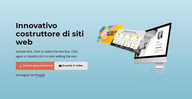 Innovativo costruttore di siti web Un modello di pagina