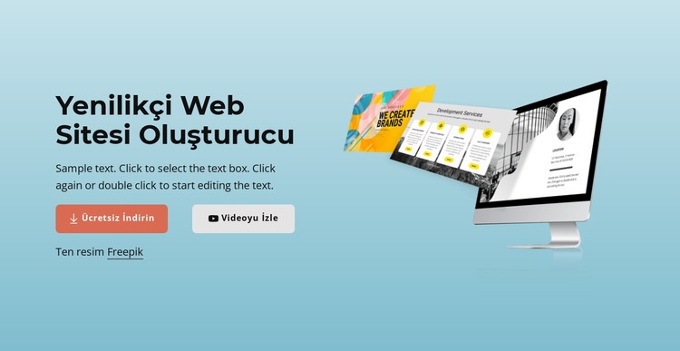 Yenilikçi web sitesi oluşturucu Açılış sayfası