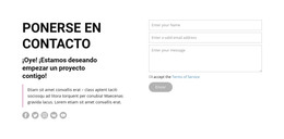 Ponte En Contacto Y Síguenos: Plantilla De Sitio Web HTML