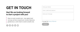 Get in touch and follow us - CSS Template by Nicepage