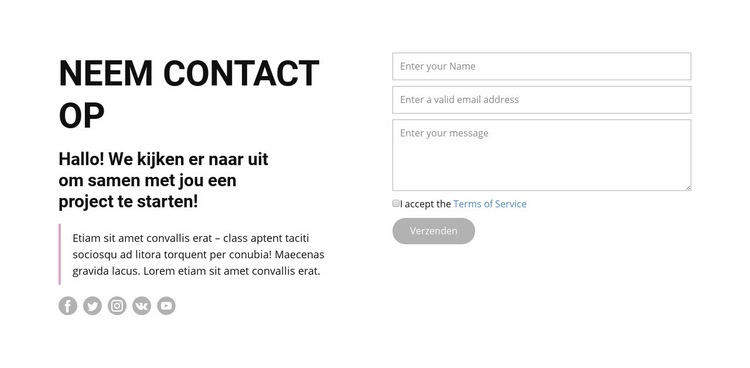 Neem contact met ons op en volg ons Bestemmingspagina