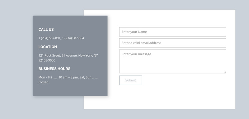 Our contacts Squarespace Template Alternative