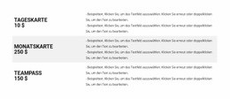 Preisliste - HTML5-Vorlage