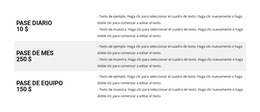 Lista De Precios - Plantilla De Página Web