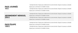 Liste De Prix - Modèle De Page Web