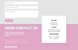 Onze Contacten En Contactformulier Gratis Website