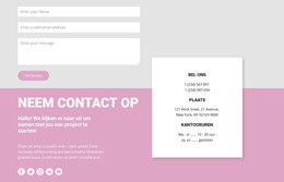 Onze Contacten En Contactformulier - Basis HTML-Sjabloon