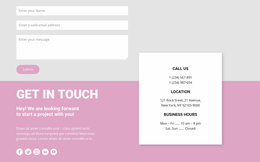 Our Contacts And Contact Form - Landing Page