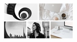 Mehrzweck-Website-Design Für Galerie Mit Schönen Fotos