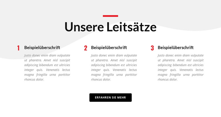 Unsere Leitsätze HTML-Vorlage