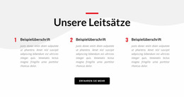 Unsere Leitsätze - Benutzerdefinierte Joomla-Vorlage