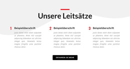 Unsere Leitsätze - Zielseitenvorlage