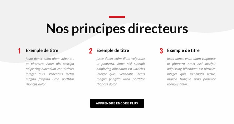 Nos principes directeurs Modèles de constructeur de sites Web
