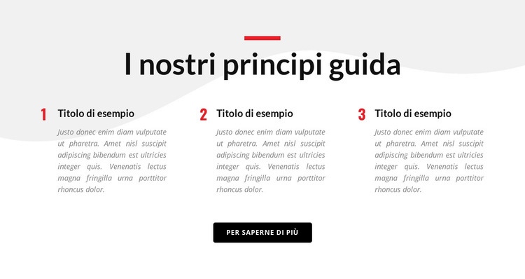 I nostri principi guida Mockup del sito web