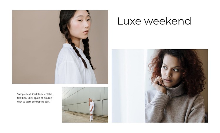Luxe weekend Website mockup