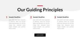 One Page Template For Our Guiding Principles