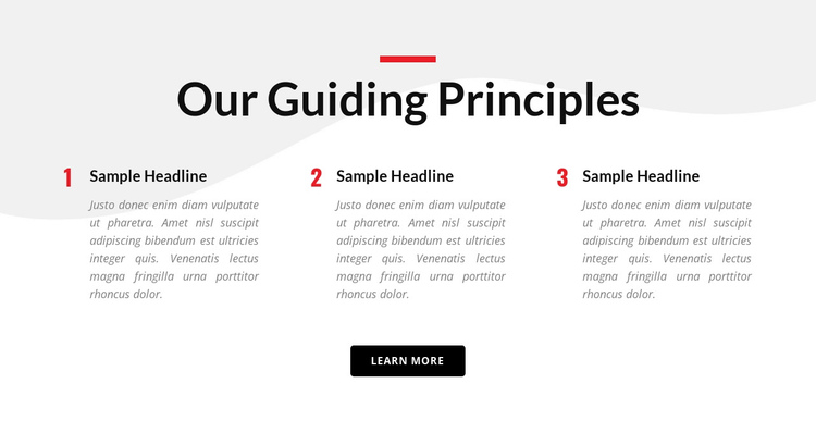 Our guiding principles One Page Template