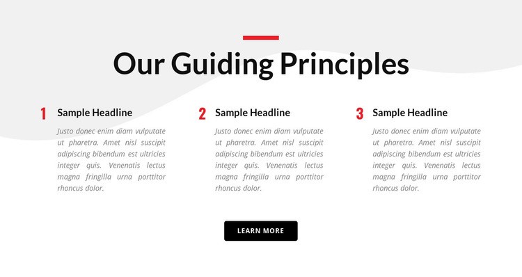 Våra vägledande principer Html webbplatsbyggare