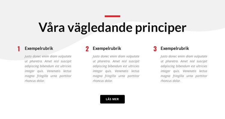 Våra vägledande principer CSS -mall