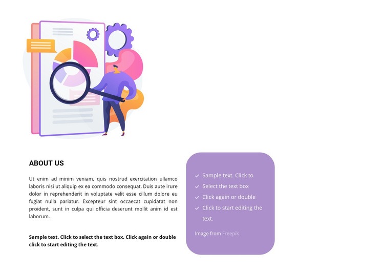 Illustration and text Web Page Design
