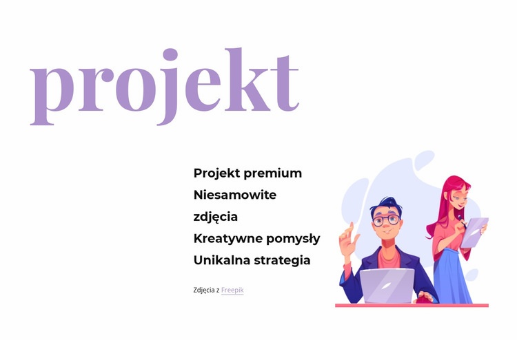 Projekt progresywny Makieta strony internetowej