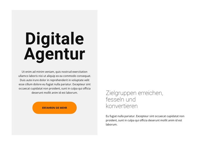 Zwei Spalten mit Text Landing Page