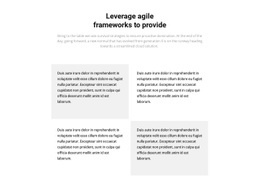 Four Text Blocks And A Title - Html Code