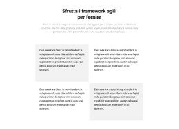 Quattro Blocchi Di Testo E Un Titolo Modello CSS Della Tabella