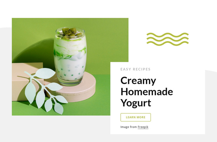 Creamy homemade yogurt Joomla Page Builder