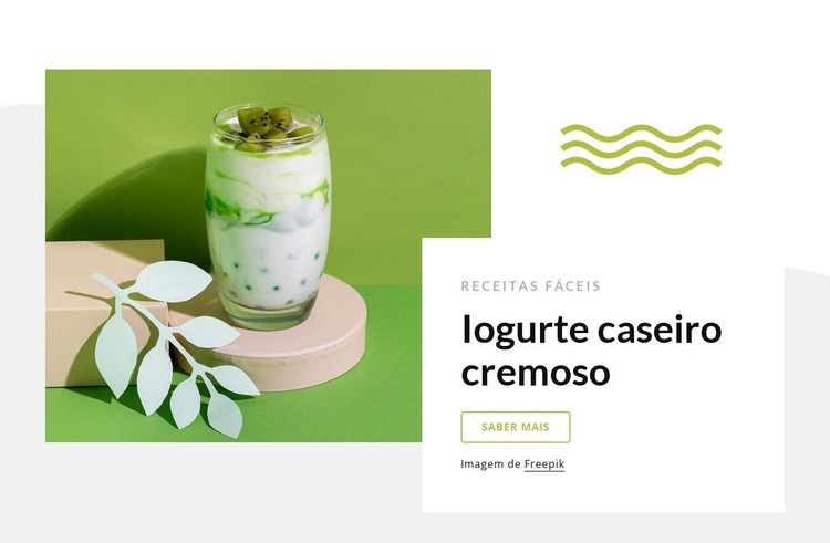 Iogurte caseiro cremoso Maquete do site