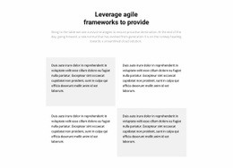 Four Text Blocks And A Title - Responsive Web Page