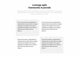 Four Text Blocks And A Title - Functionality Website Mockup