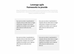 Awesome Landing Page For Four Text Blocks And A Title
