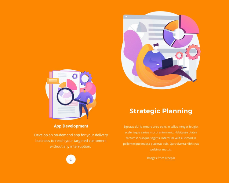 Statistics and plan Website Mockup