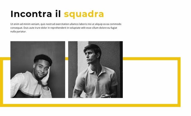 Parte maschile della squadra Costruttore di siti web HTML