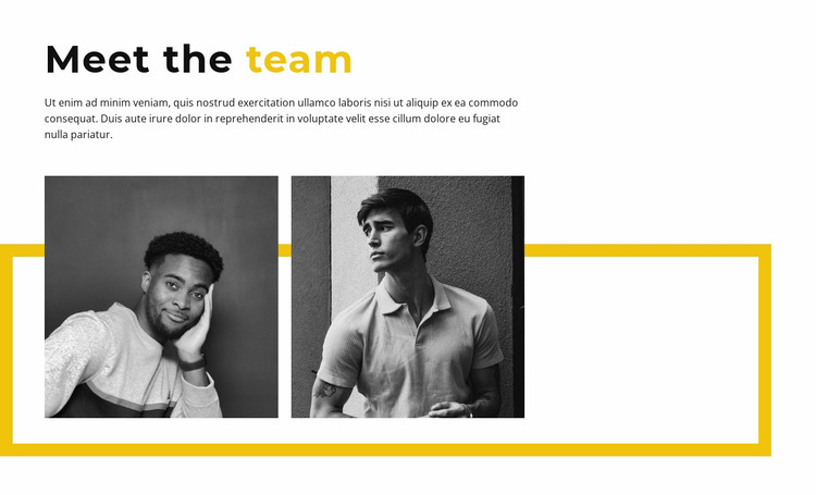 Male part of the team Website Mockup