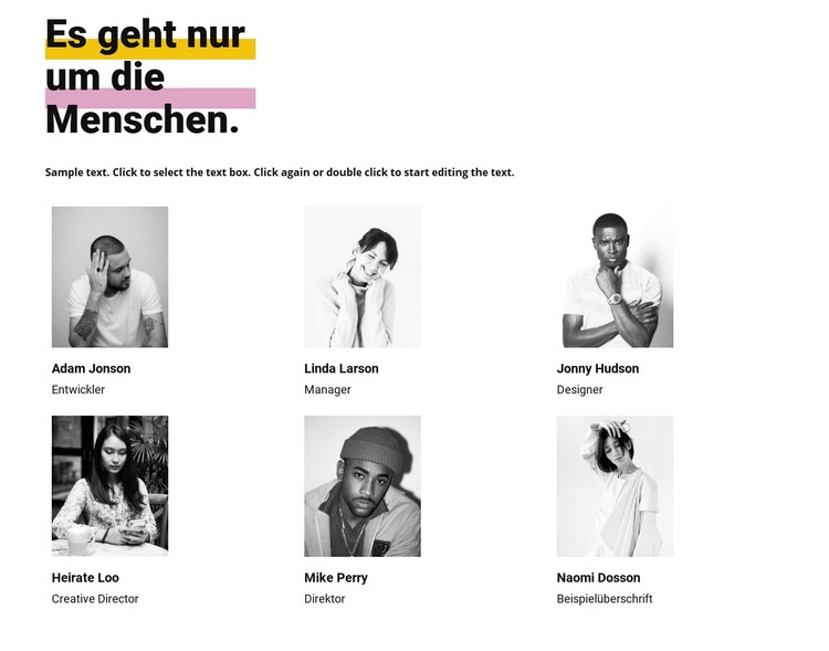 Es geht nur um die Menschen HTML Website Builder